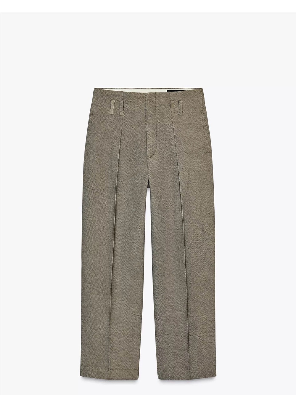 Zara Women's Pleated Straight Trousers - Light Brown
